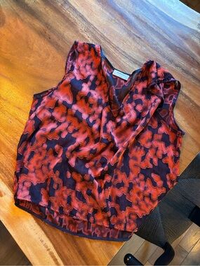Babaton Red & Black Abstract V-Neck Sleeveless Camisole